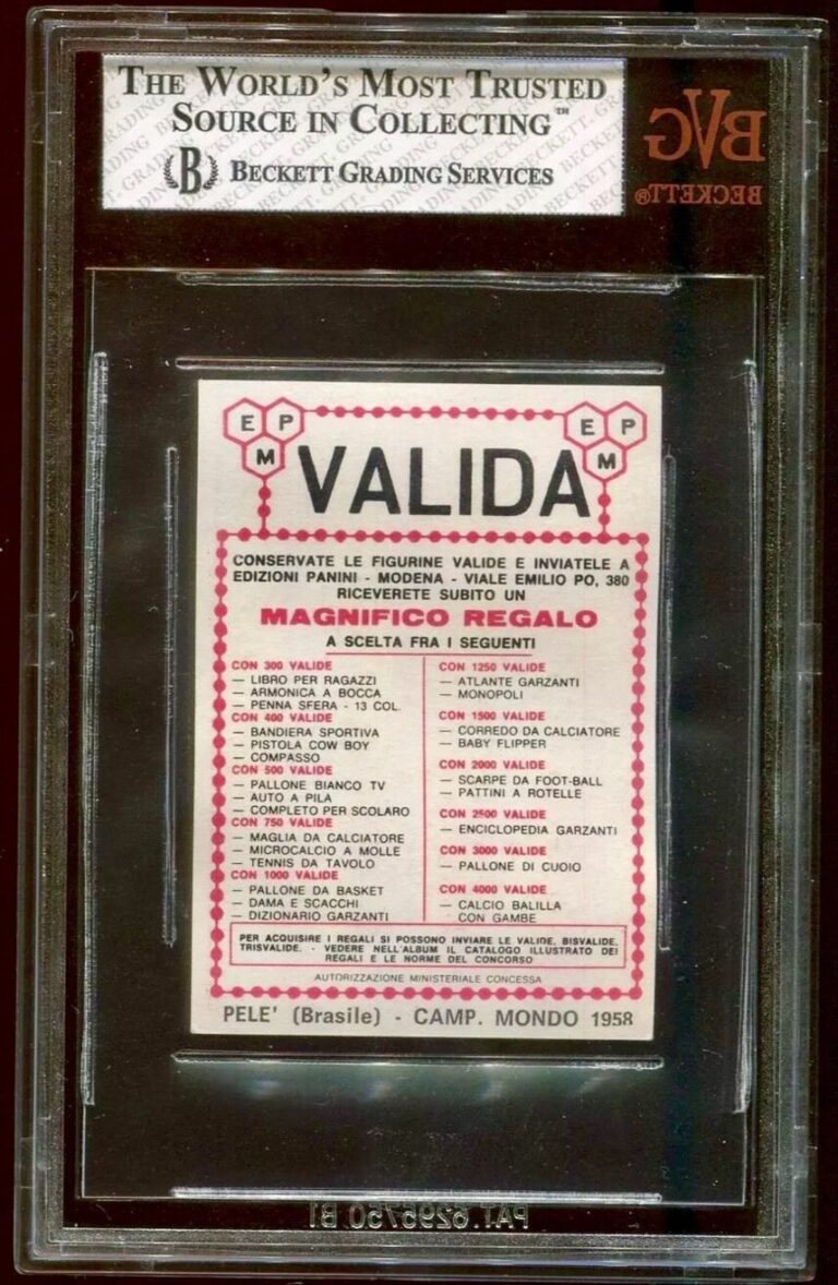 1965 Panini Valida Pele -Back