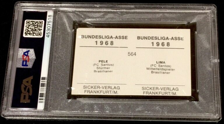 1968 Sicker Verlag Lima _ Pele Bundesliga Asse -Back (Back cut line, sicker listed x2, Title Listed x2) (Germany)