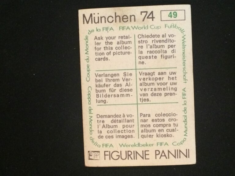 1974 Panini Rimet World Cup #49 Pele Munchen _74 -Back