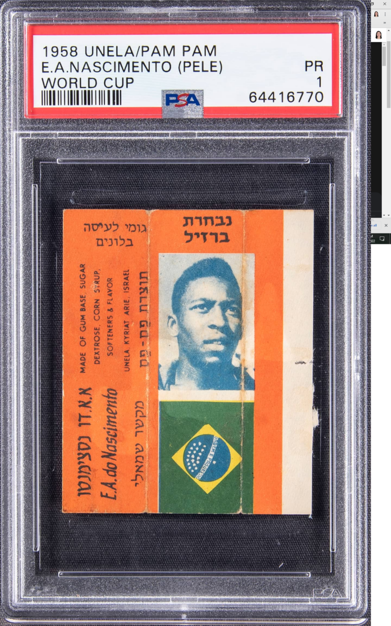 1958 Unela Pam Pam World Cup E.A. do Nascimento - Pele (Israel) Front