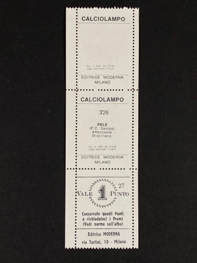 1969 Editrice Moderna Calciolampo - Uncut Panel - Pele -Back