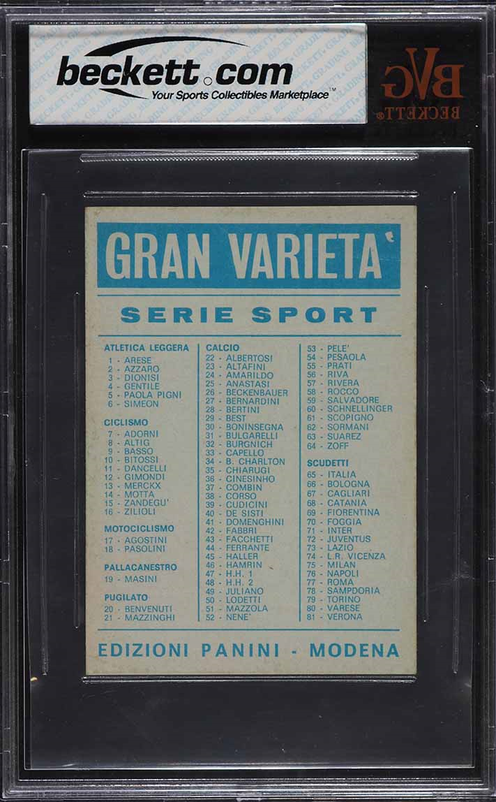 1972 PANINI GRAN VARIETA #53 - Pele -Back (Italy)