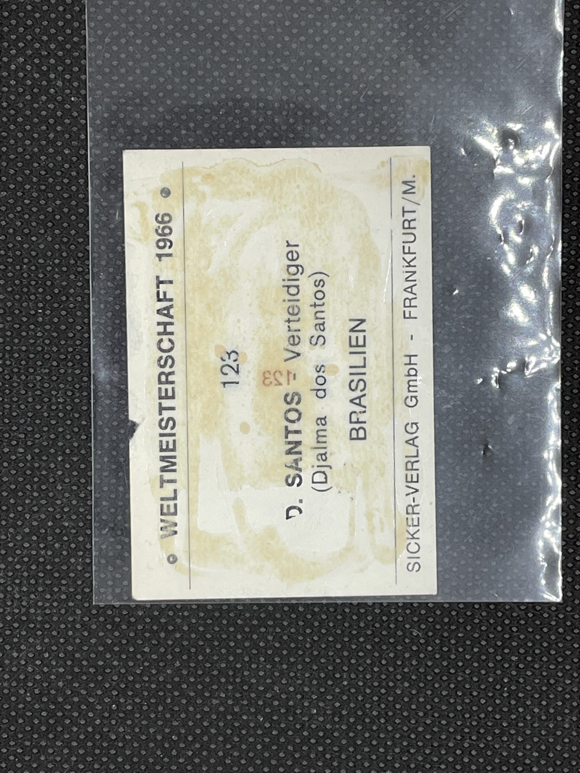 1966 Sicker - Verlag Weltmeisterschaft #123 - Djalma - Poor Condition ...