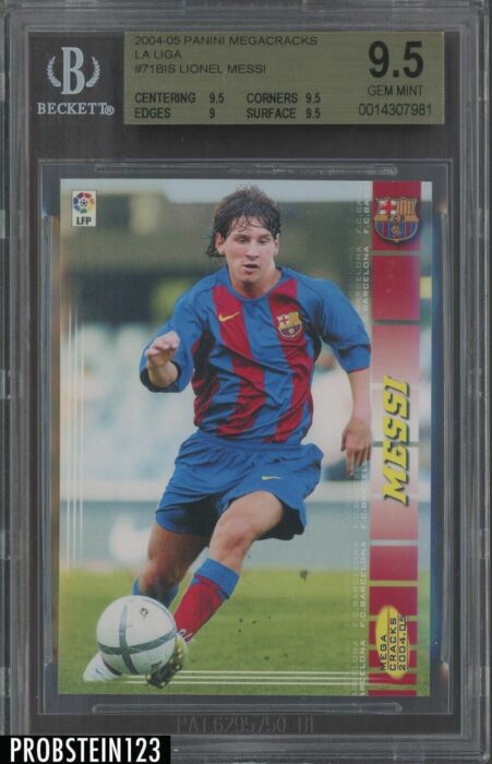 2004-05 Panini Megacracks La Liga Soccer #71BIS Lionel Messi RC Rookie BGS 9.5