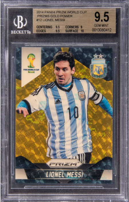 2014 Panini Prizm World Cup Gold Power Prizm 12 Lionel Messi - Front