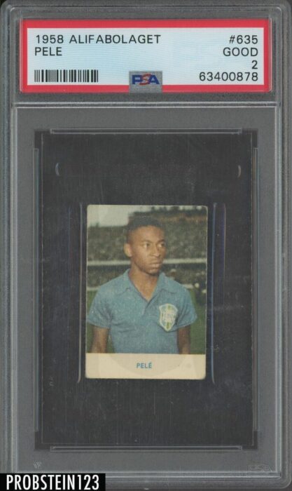 1958 Alifabolaget Soccer #635 Pele RC Rookie PSA 2 Good RARE