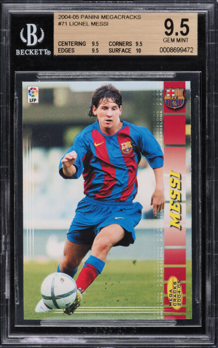 2004-PANINI-MEGA-CRACKS-LIONEL-MESSI-ROOKIE-71-BGS-9.5-GEM-MINT